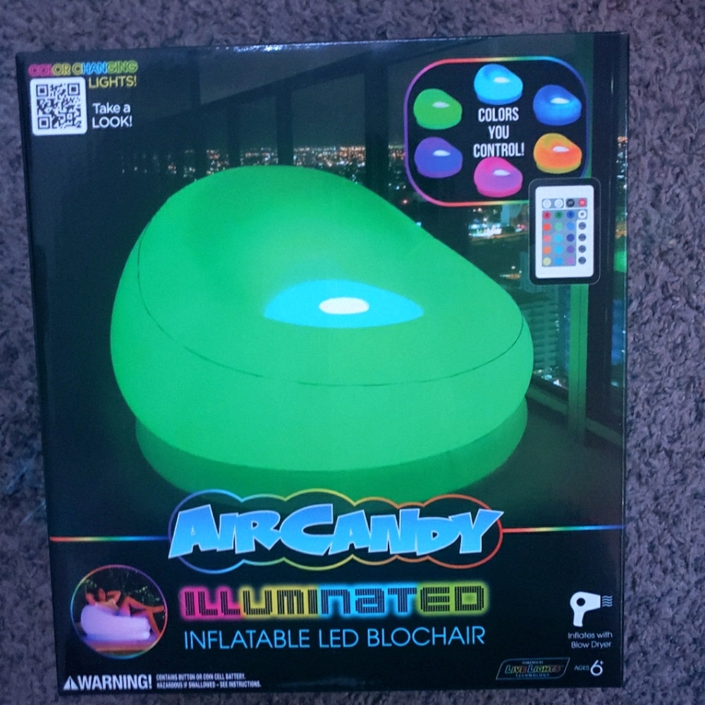 *NIB* AirCandy Light Up Inflatable Chair